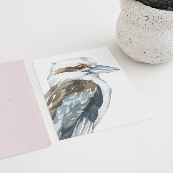 Watercolor Kookaburra Bird Illustration Wall Art Print Poster Unframed - Picture 6 of 8